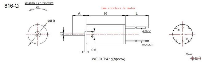 Kleine Motor 8mm Diameter 1.5v van Coreless gelijkstroom - 7.4v 16mm Lengte Goedgekeurde RoHS